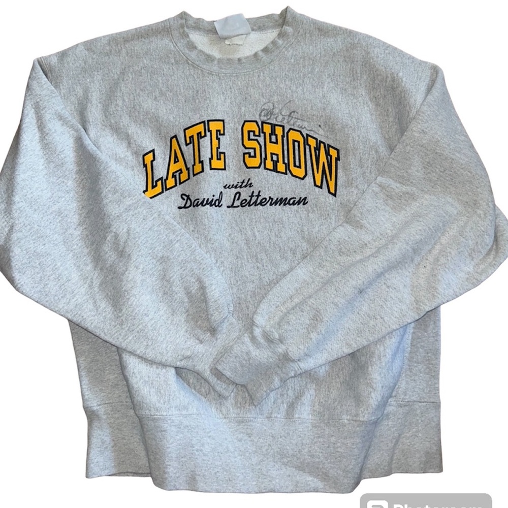 Vintage Autographed Late Show with David Letterman Men’s Sweatshir